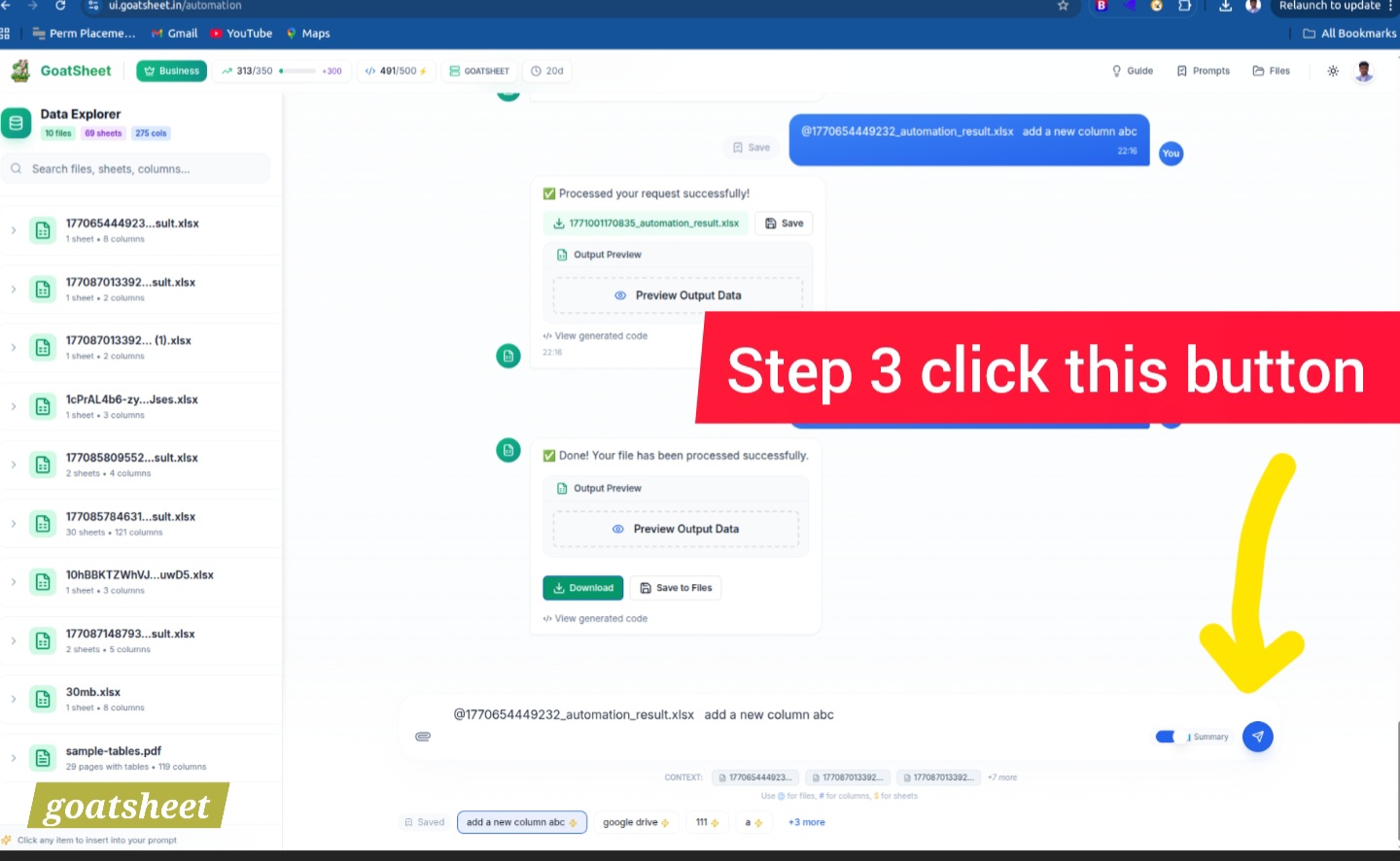 Step 3: Click the button