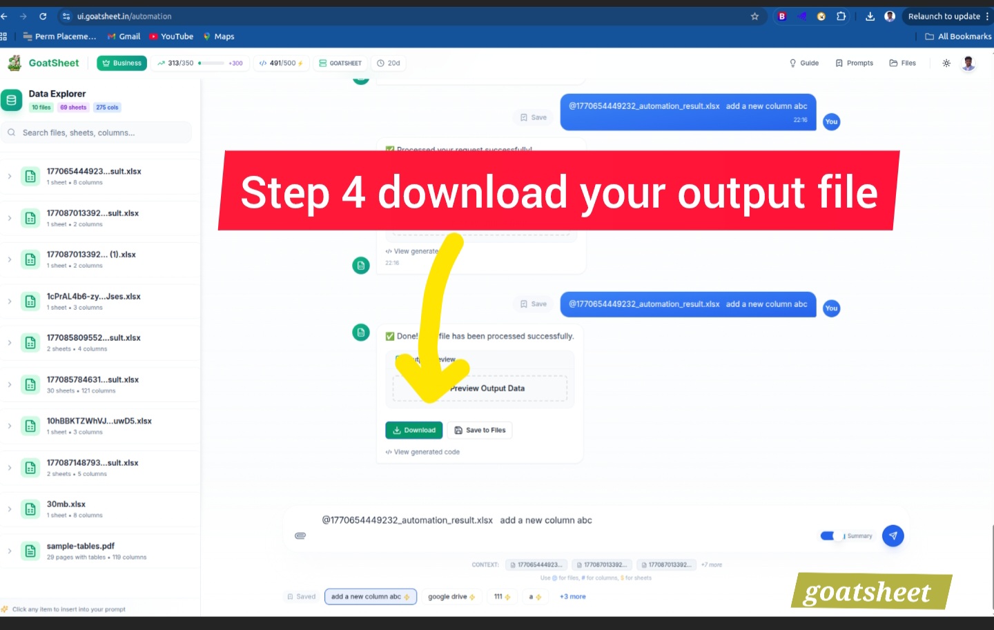 Step 4: Download your output file